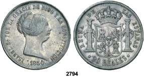 F 2794 1850. Madrid. 20 reales. (Cal. 171). Restos de brillo original. Escasa.