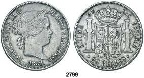 Madrid. 20 reales. (Cal. 180). MBC-. Est. 120......................... 80, 2800 1860.