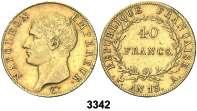 F 3339 1807. Napoleón. A (París). 20 francos. (Fr. 499). AU. MBC-. Est. 250.............. 210, 3340 1810. Napoleón. W (Lille). 20 francos. (Fr. 512). AU. MBC-. Est. 250.............. 210, 3341 1813.