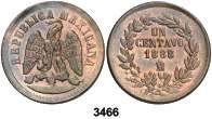 F 3466 MEXICO. 1888. (México). 1 centavo. (Kr. 391.6). CU. Bella. EBC+. Est. 30........ 18, 3467 1895. (México). 1 centavo. (Kr. 391.6). CU. Pleno brillo original. EBC. Est. 20....... 12, 3468 1896.