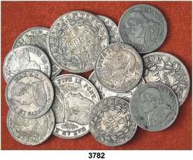 3769 s. XX. Lote de 84 monedas, diversos valores. Todas diferentes. A examinar. BC+/S/C-. Est. 20................................................. 12, 3770 Islas Jónicas. 1820 y 1834. 1 y 2 lepta. CU.