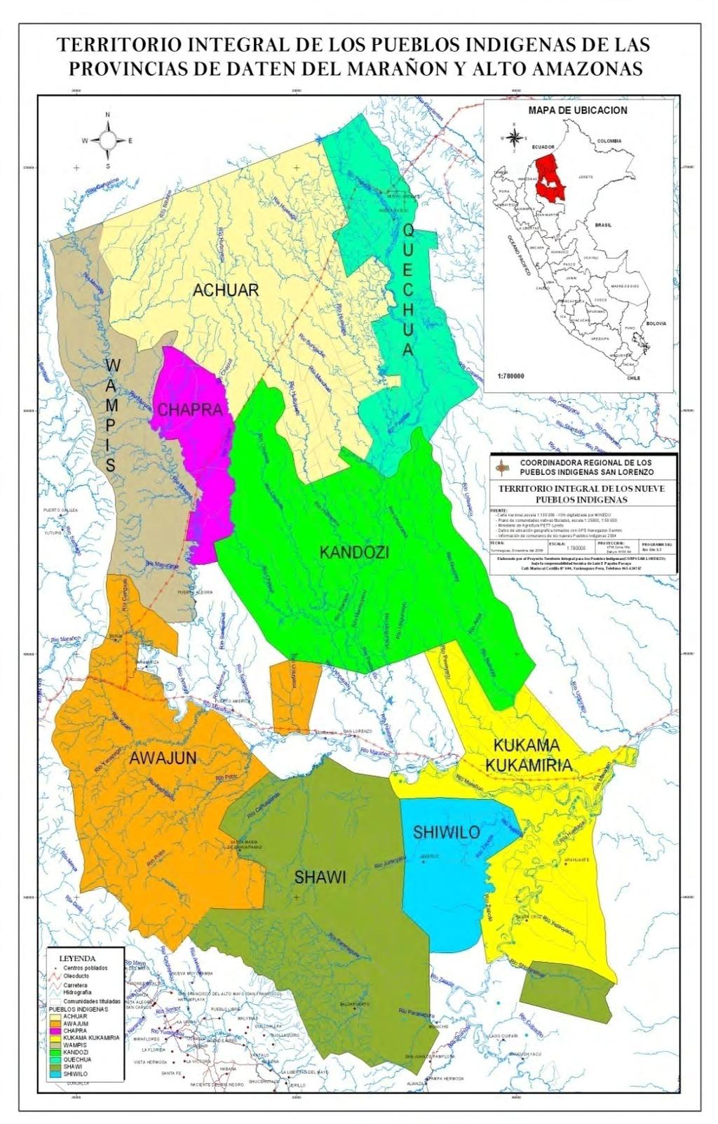 Pueblo indígena kukama-kukamiria Demanda territorial al Estado Peruano de 202,381 Has. De los cuales 142,334 Has. Están tituladas y distribuidas en 20 comunidades indigenas.