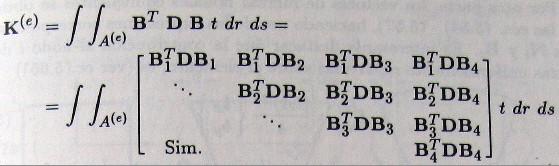 Elemento rectangular de 4 nodos Nota: la matriz de rigidez que