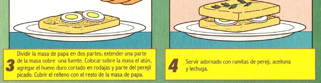 3 unidades Sal yodada, pimienta al gusto Arveja fresca sin vaina ¾ taza Lechuga