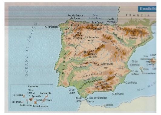 UNIDD 6: LOS MEDIOS NTURLES DE ESPÑ Y NDLUCÍ Lee atentamente: 1. ESPÑ La Península Ibérica (España y Portugal) está situada en el extremo sudoeste del continente europeo.