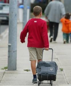 Algunos niños y niñas utilizan carritos tipo troller. Otros niños prefieren utilizar mochilas.