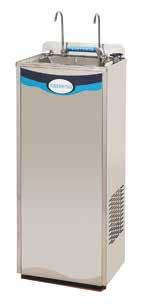 60_61 FUENTES REFRIGERADORAS INOX Fuente refrigeradora de agua en acero inoxidable para colectividades. Suministro de agua a temperatura FRÍA y AMBIENTE.