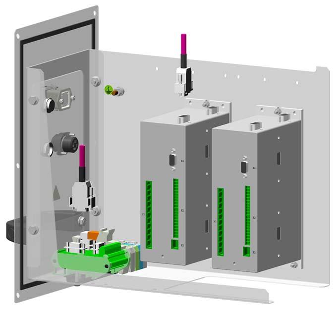 Módulo eléctrico del eje vertical ZA07 NOTA: Todos los componentes eléctricos son efectuados en la lista de piezas de recambio en el esquema eléctrico suministrado.