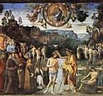 l9, 17-37) Ilustraciones anteriores: Fra Angelico (Guido di Pietro) - 1450 1º El Bautismo de Cristo en el Jordán MISTERIOS DE LUZ (se rezan los jueves) En él, mientras Cristo, como