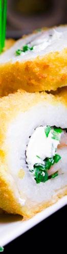 .. Pimenton - cebollin - queso crema - envuelto en masa tempura (con o sin salsa Spicy) Futomaki tempura... Camaron - salmon - queso crema Sake furay... Salmon - queso crema - cebollin Tori White.