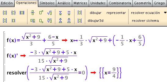 igualación de la derivada a 0. Figura 40.