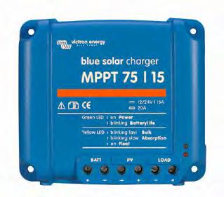 Controlador de carga BlueSolar MPPT 75/10, 75/15 y MPPT 100/15 Seguimiento ultrarrápido del Punto de Máxima Potencia (MPPT, por sus siglas en inglés).