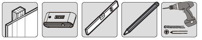 ADVERTENCIA: Asegúrese que los tornillos sean anclados/asegurados en el centro de las vigas de madera o en