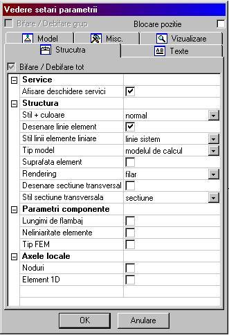 Vedere parametrii Etichete si descrieri Folosind functia Texte, etichetele diferitelor elemente vor fi afisate.
