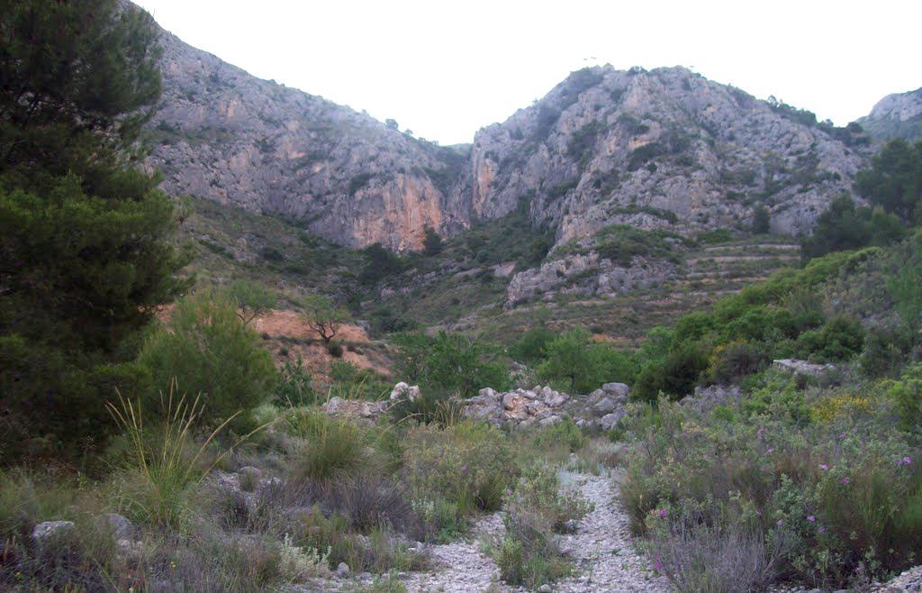 Hacia el barranco de La Zarza, Sierra del Argallat.