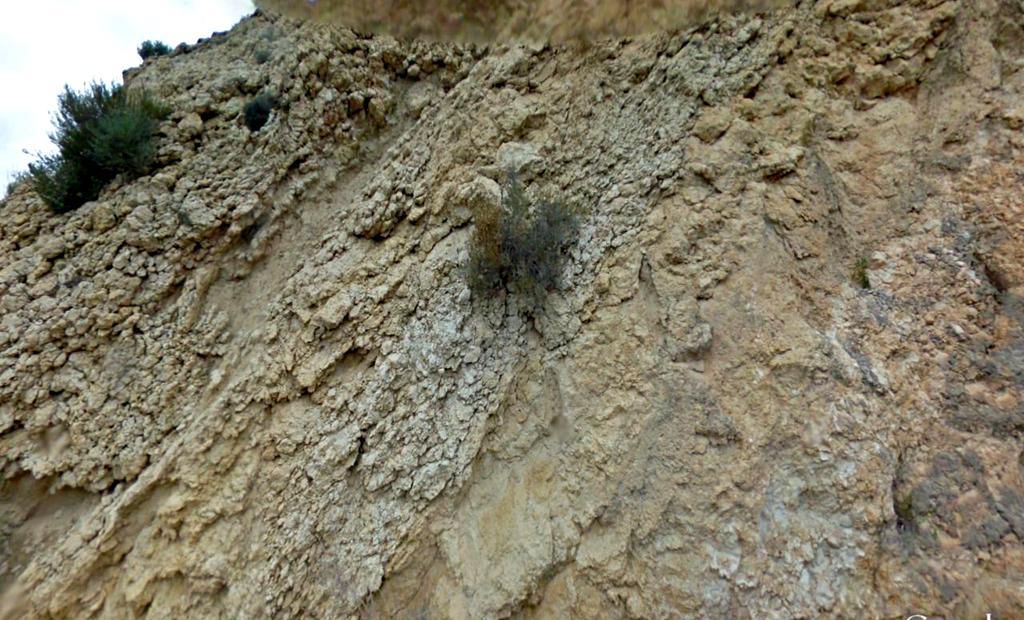 Margas arenosas posiblemente del Tortoniense, Mioceno,