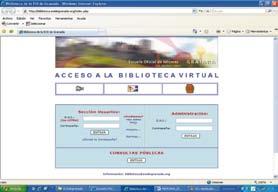 6. ACCESO A LA BIBLIOTECA VIRTUAL DE LA EOI DE GRANADA Para acceder a la Biblioteca de la EOI de Granada, debemos entrar en su página web y seleccionar «Biblioteca Virtual».