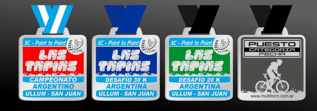 PREMIOS Campeones de cada categoría: Título de Campeón Argentino XCP 2017 FACIMO (salvo