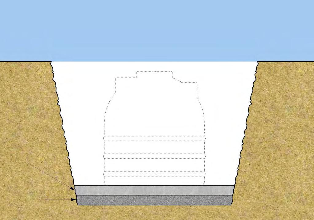 23 PASO Nivel de terreno Cama de concreto pobre (15 cm) Cama de arena (15 cm) PREPARACIÓN DE LA BASE Cubra el fondo de la excavación con una cama de lastre fino o arena de unos 15 cm de espesor.