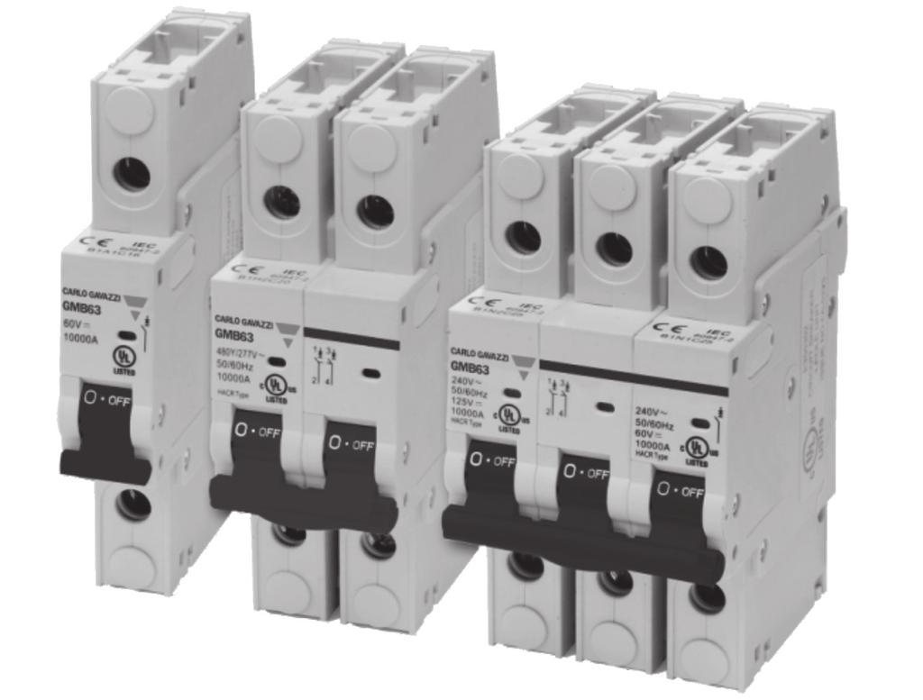 Product Description Ordering Key GMB63 H P C 20 R Competitive line of UL 489 miniature circuit breakers for 240VAC and 480Y/277VAC application where supplementary or branch circuit protection is