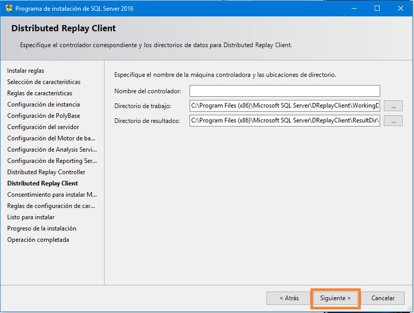 Distributed Replay Client En la pestaña de "Consentimiento para instalar Microsoft R Open"
