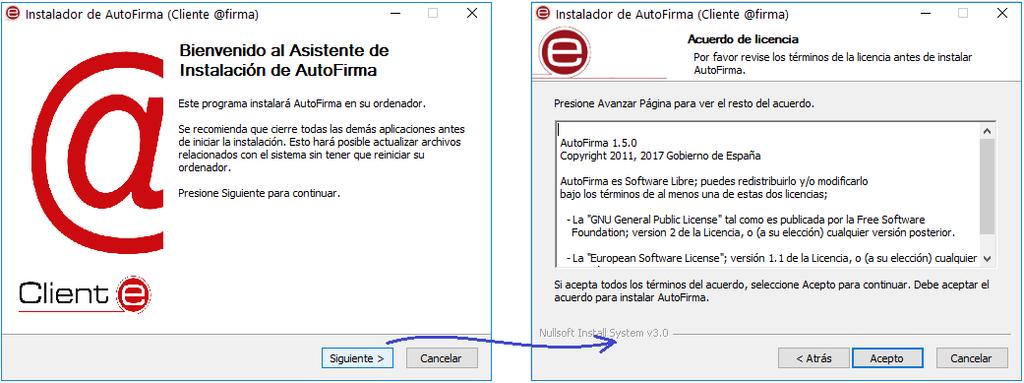 4 Para instalar la aplicación, hacemos doble clic sobre el fichero AutoFirma_64_v1_5_0_installer.