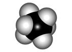 una molécula de etano usando modelos moleculares.
