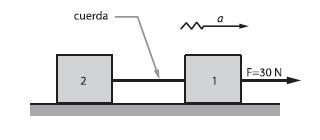 R: 8 m/s 2 2. En la figura, se tienen dos bloques m 1 y m 2 de 2 y 4 kg, respectivamente.