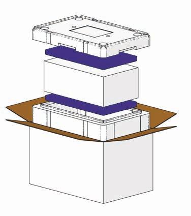 Systembox con un volumen útil de 22 l Este modelo es especialmente largo, una característica que hace que sea muy polivalente para enviar mercancías termosensibles.