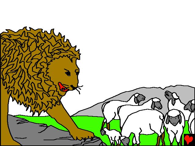 Una vez un león atacó al rebaño para agarrarse un corderito para la cena. El joven David atacó al atacador.