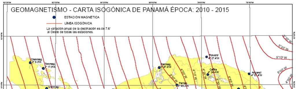 GEOMAGNETISMO: Justificación Elaborar la nueva Carta Isogónica de Panamá para la época 2010.0 2015.