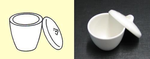 Porcelana: Frasco de porcelana pequeño. Su función principal es calentar sustancias.