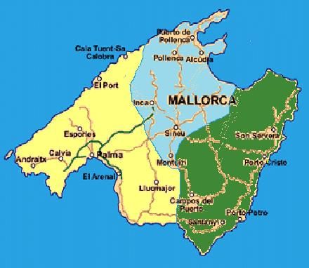 Las entidades que conforman la agrupación cubren íntegramente toda la isla de Mallorca. Cada una de ellas actúa en una comarca distinta: Palma, Inca y Manacor.