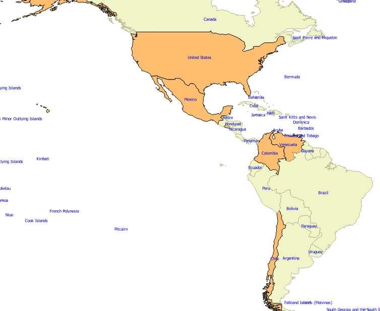 7 Países con concentración masiva de personas País Chile Colombia Meico