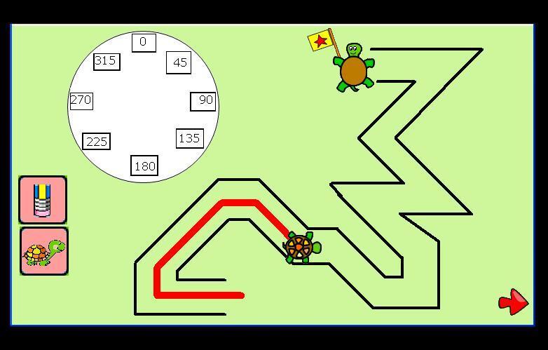 7. Utilizando las herramientas de dibujo del programa Micromundos diseña un laberinto y soluciónalo desplazando la tortuga con las
