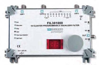 Catálogo SMATV Amplificadores multibanda y filtros ecualizadores Filtros ecualizadores programables Serie FIL.. FIL391 FIL392 FIL261 FIL262 FIL261 Filtro programable con 6 clusters en UHF.