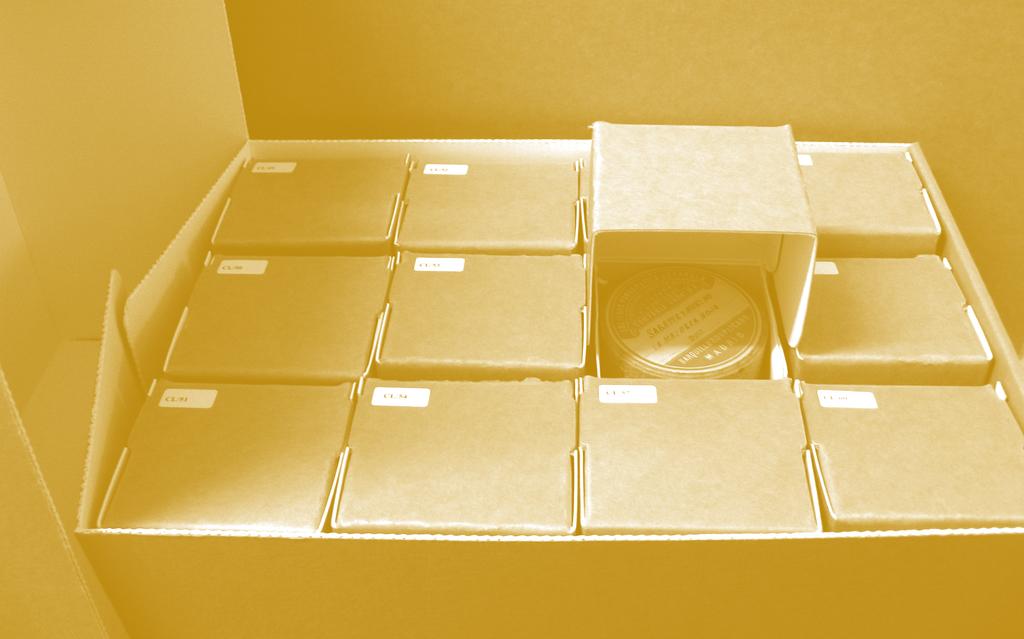 66 DOSSIER Modelo definitivo del sistema de contenedor y cajas individuales desarrollado para albergar la colección de cilindros sonoros de la BNE.