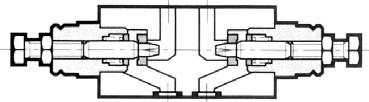 retención de estructura modular para estrangular el caudal en una dirección y retorno sin obstáculos en dirección contraria -- Fácil de agregar debajo de la válvula modular según DIN 24340 forma A6,
