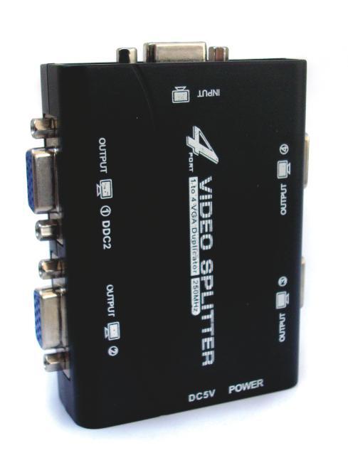 Splitter VGA 350 MHz gabinete metálico