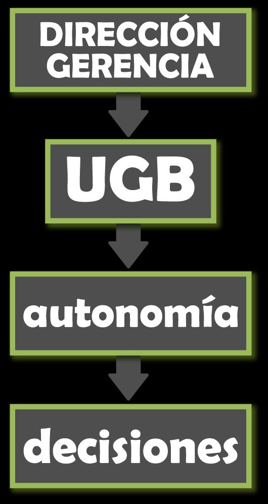 Responsabilidad de la UGB La empresa delega en las UGB la responsabilidad del control de los procesos.