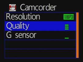 2. Calidad de la imagen Atención: Usted puede ajustar el nivel de calidad de vídeo (más número de barras de color verde es sinónimo de mayor calidad) 3.