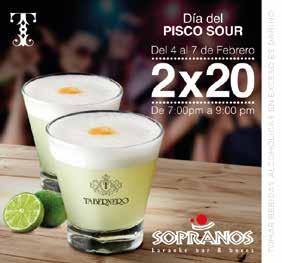 Aperitivos / Cocktails Sour Nacional $ 4.100 Sour Peruano $ 4.