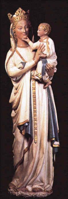La Virgen Blanca La obra La imagen de Nuestra Señora la Blanca, de la catedral de Toledo (mediados del siglo XIV), es obra de un taller francés, y pertenece a la tipología de las llamadas "Vírgenes