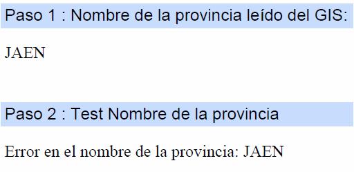 CONTROL TOPONÍMICO (resultado) El nombre de la provincia tiene dos tipos de error, uno sistemáticoya que estáen mayúsculas y otro