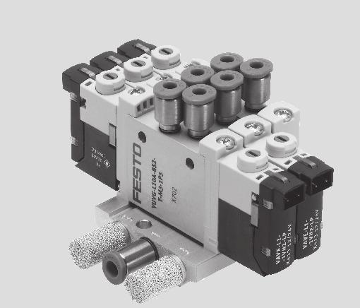 Electroválvulas -S10A, válvulas con conexiones roscadas M3 Montaje en batería Válvulas con conexiones roscadas para montaje en batería Dimensiones Datos CAD disponibles en www.festo.