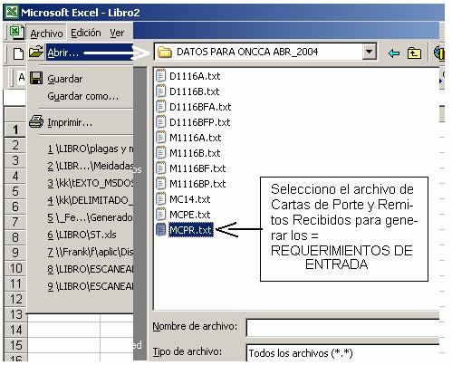 Solución rápida para entregar los datos pedidos por AFIP a partir de los datos disponibles para ONCCA correspondientes a los meses de Marzo y Abril 2004 1.