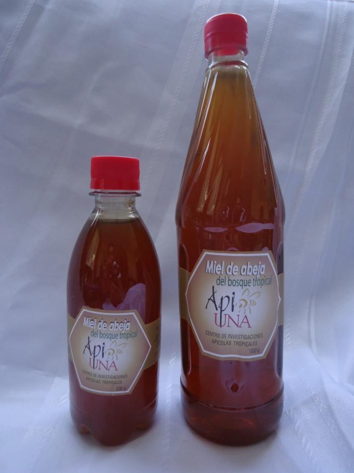 Miel de Abeja Pura Miel de abeja en dos tamaños. Descripción: Miel de Abeja pura APIUNA, proveniente de bosques y cafetales de Atenas y Puntarenas.