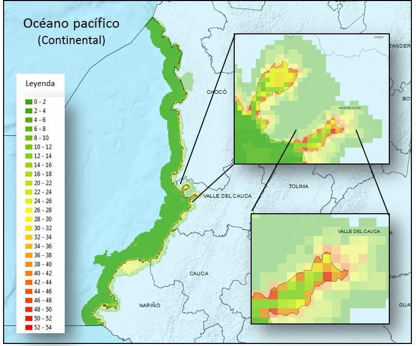 Diagnóstico y Evaluación de Calidad de Aguas Marinas y Costeras en el Caribe y Pacífico Colombianos Figura 2.33.