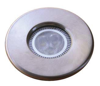 354 Cobe Grado de protección IP66 Cobe Protection degree IP66 Acabado en acero inoxidable. Óptica incorporada en la lámpara. Admite lámpara halógena dicroica y lámparas LED.