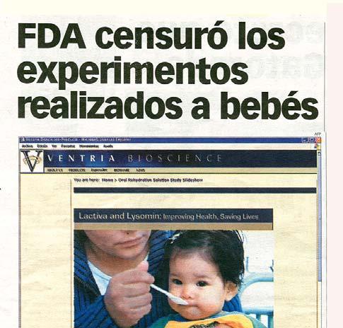Caso de investigaciones con bebes en el Perú Cuestionamiento a la